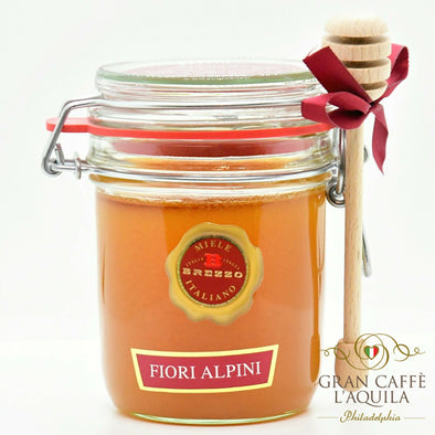 ITALIAN ALPINE FLOWERS HONEY- BREZZO 14.1oz - WITH MINI-HONEYCOMB
